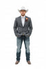 Mens Western Style Blazer – Classic Gray Cowboy Suit Jacket for Weddings, Country Events and Formal Wear in Grey Color