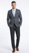 Mens Charcoal Gray with Blue Plaid Pattern Blazer Jacket – Classic Check Pattern Sport Coat for Business, Office, and Smart Casual Wear