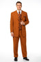 Mens Rust 3-Piece Fashion Suit – Notch Lapel with Paisley Vest, Tie and Pocket Square - Zoot Suit