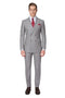 Mens Light Grey Double-Breasted Suit – Classic Slim Fit Business and Wedding Formal Attire