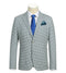 Half Canvas Slim Fit Blazer in Sage Blue Check