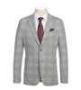Half Canvas Slim Fit Blazer in Plaid Gray