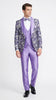 Men’s Lilac Lavender Prom Suit – Floral Shawl Lapel 3 Piece Tuxedo with Matching Vest and Pants