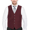 Vanderbilt Collection - Classic Dress Vest 5 Buttons Regular Fit In Burgundy