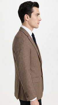 Men’s Vintage Brown Houndstooth Blazer – 1950s Coffee Check Sport Coat
