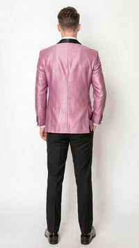 Men’s Shiny Pink Tuxedo Dinner Jacket with Black Pants – Shawl Lapel Formal Tuxedo