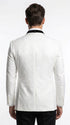 Men’s White Floral Tuxedo Jacket – Shawl Lapel Wedding & Prom Dinner Jacket