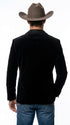 Men’s Black Velvet Western Blazer – Rhinestone Formal Cowboy Sport Jacket Removable Rhinestone Glitter Lapel