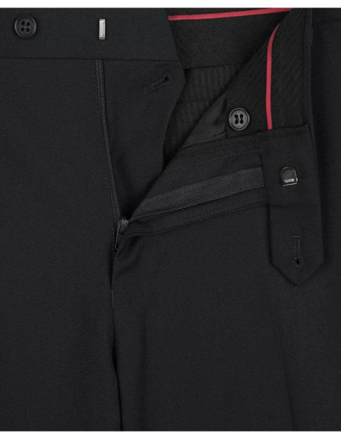 Black Tuxedo - Mens Wedding Suit Welt Chest Pocket Zip Fly Pants - Black Prom Suit