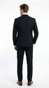 Vitali Men's Modern Fit 3-Piece Black Suit – 2-Button Jacket with Scoop Neck Vest