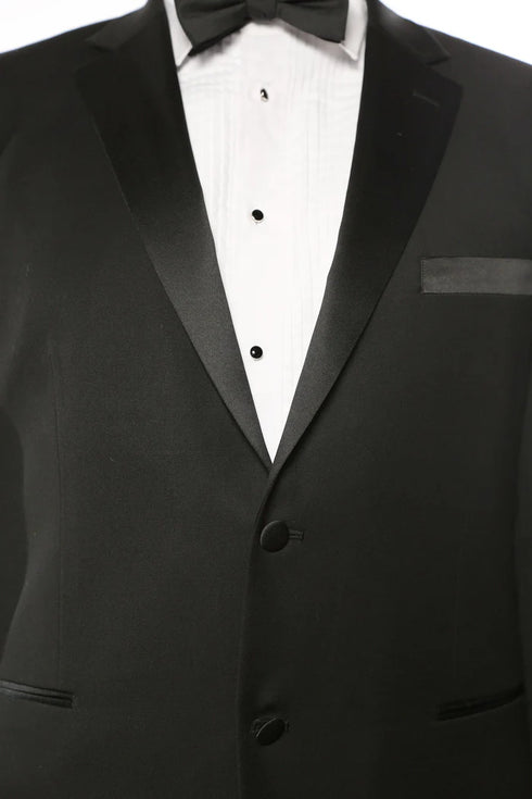(36S, 40L, 42R, 48S, 58R) Regular Fit 2 Piece Black Tuxedo