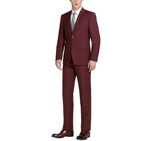 (46S) Regular Fit 2 Piece Burgundy Suit