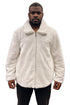 Men's White Fur Short Coat – Single Breasted, Full Zip, Regular Fit