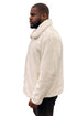 Men's White Fur Short Coat – Single Breasted, Full Zip, Regular Fit