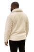 Men's White Fur Short Coat – Single Breasted, Full Zip, Regular Fit