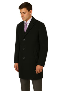 Men's Heavy Wool Overcoat – Classic Full Length Winter Topcoat