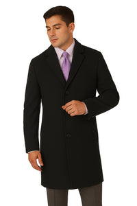 Men's Heavy Wool Overcoat – Classic Full Length Winter Topcoat