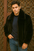 Men's Black Faux Fur Overcoat – Fuzzy Warm Winter Jacket Style
