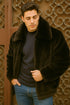 Men's Black Faux Fur Overcoat – Fuzzy Warm Winter Jacket Style