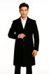 Men's Black Wool Overcoat – 3 Button Ankle Length Winter Dress Coat