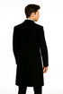 Men's Black Wool Overcoat – 3 Button Ankle Length Winter Dress Coat