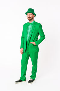 Vibrant Green Costume Suit with Matching Hat – Bold Party & Event Wear