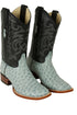 Men's Los Altos Ostrich Skin Wide Square Toe Boots -A