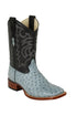 Men's Los Altos Ostrich Skin Wide Square Toe Boots -A