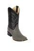 Men's Los Altos Ostrich Skin Wide Square Toe Boots -A