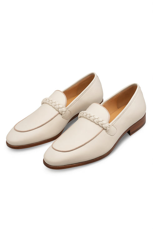 Parole Penny Loafer Calfskin Bone By Mezlan Made In Spain Brand