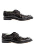 Mens Belvedere Chapo Caiman Crocodile Hornback Dress Shoe in Black