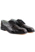 Mens Belvedere Chapo Caiman Crocodile Hornback Dress Shoe in Black