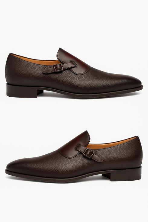 Mezlan Men's Aceto Deerskin Leather Burgundy/Chocolate Strap Slip