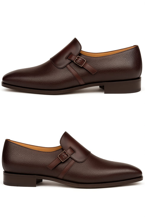 Mezlan Men's Aceto Deerskin Leather Burgundy/Chocolate Strap Slip