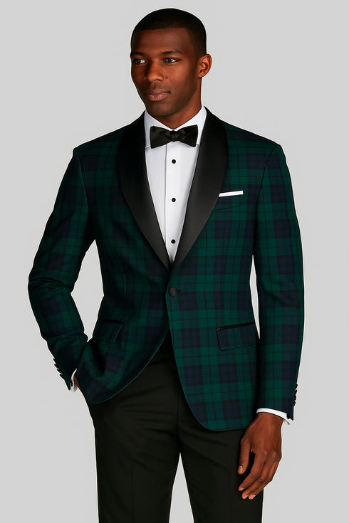 Plaid Dinner Jacket - Green Tartan Sportcoat