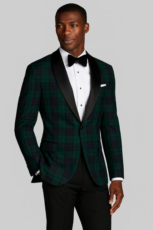 Plaid Dinner Jacket - Green Tartan Sportcoat