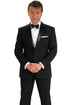 Mantoni 140s Wool 1-button Black Tuxedo