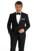 Mantoni 140s Wool 1-button Black Tuxedo