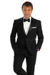 Mantoni 140s Wool 1-button Black Tuxedo