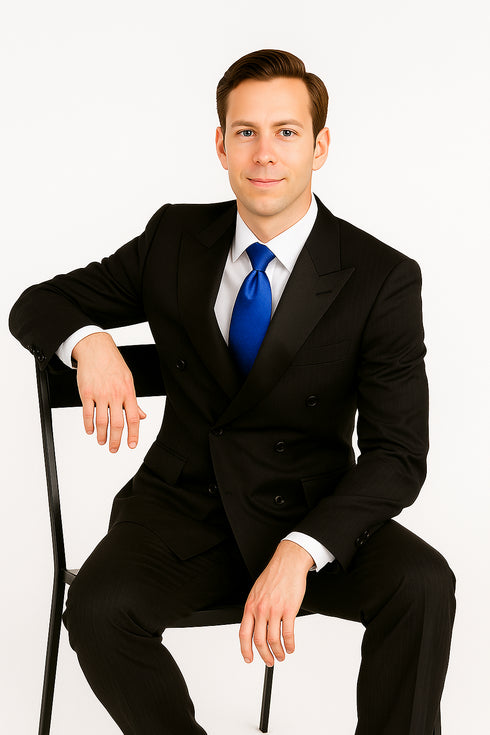 Giorgio Fiorelli Double-Breast Black Stripe Suit