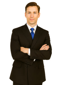 Giorgio Fiorelli Double-Breast Black Stripe Suit