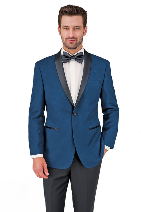 Shawl Paisly Tuxedo by Giorgio Fiorelli in Burgundy, Gray, Blue