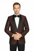 Shawl Jacquard Tuxedo by Giorgio Fiorelli in Burgundy, Gray