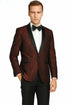 Shawl Jacquard Tuxedo by Giorgio Fiorelli in Burgundy, Gray