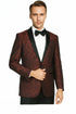 Shawl Jacquard Tuxedo by Giorgio Fiorelli in Burgundy, Gray