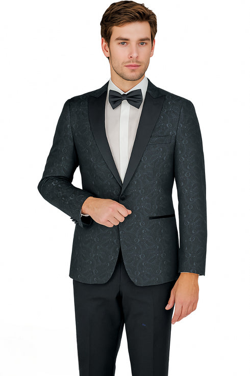 Arlan Paisly Tuxedo by Giorgio Fiorelli in Burgundy/Blue/Black