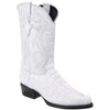 Mens White Diamond Boot White Crocodile Print Boots J-Toe