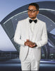 Mens Vested Shawl Lapel Tuxedo With Satin Trim in White