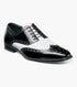 Mens 1920s Gangster Wingtip Dress Shoes in Black and White