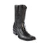 Black Ostrich Leg Mens Ankle Cowboy Boots